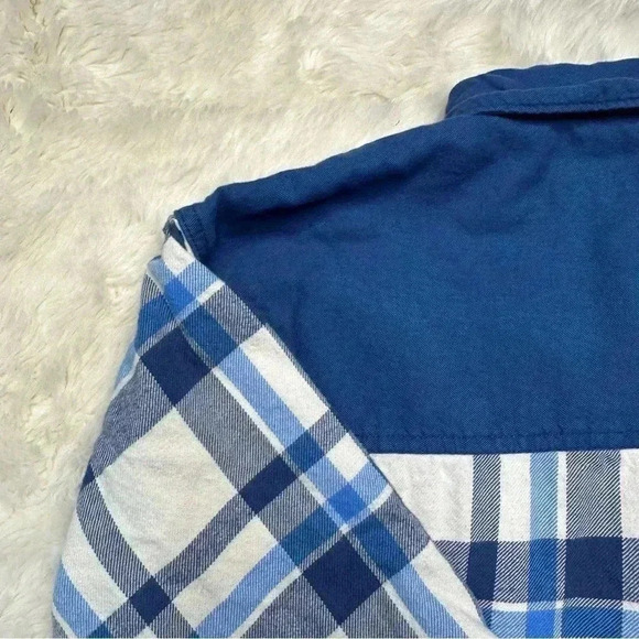 Zara Shirt Flannel Button-up Blue & White Size 4-5 Years - Picture 12 of 16